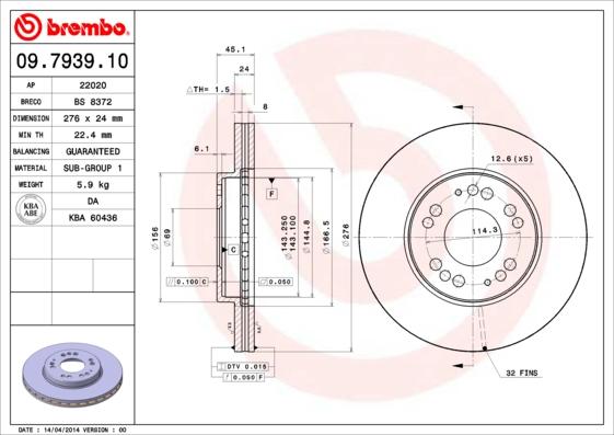 Breco BS 8372 - Brake Disc autospares.lv