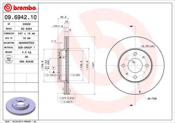 Breco BS 8264 - Brake Disc autospares.lv