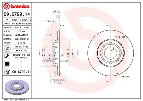 Breco BS 8207 - Brake Disc autospares.lv