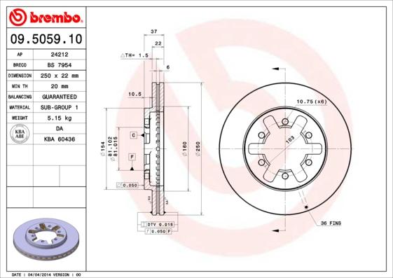 Breco BS 7954 - Brake Disc autospares.lv