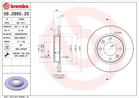 Breco BS 7411 - Brake Disc autospares.lv