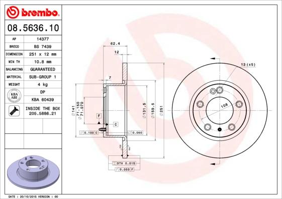 Breco BS 7439 - Brake Disc autospares.lv