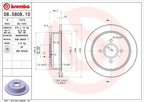 Breco BS 7476 - Brake Disc autospares.lv