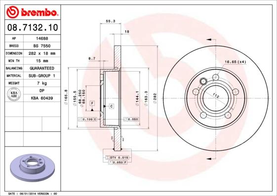 Breco BS 7550 - Brake Disc autospares.lv