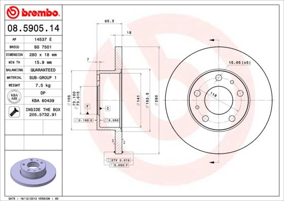 Breco BS 7501 - Brake Disc autospares.lv