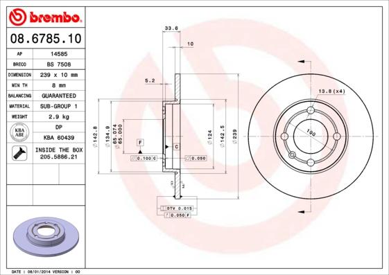 Breco BS 7508 - Brake Disc autospares.lv