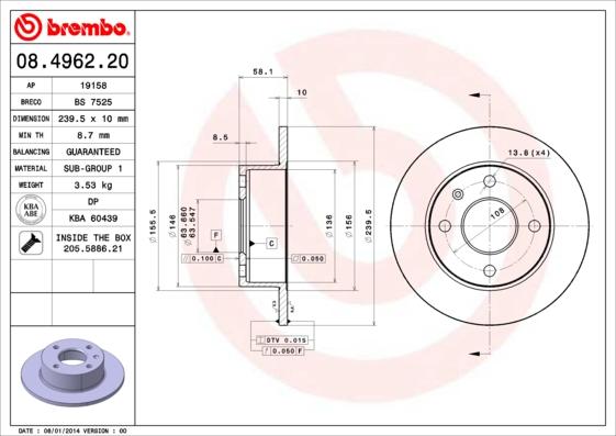 Breco BS 7525 - Brake Disc autospares.lv