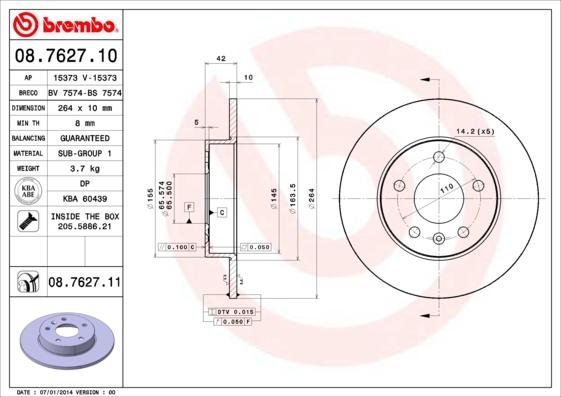 Breco BS 7574 - Brake Disc autospares.lv