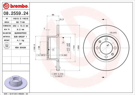 Breco BS 7149 - Brake Disc autospares.lv