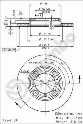 Breco BS 7348 - Brake Disc autospares.lv