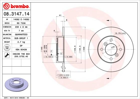 Breco BS 7336 - Brake Disc autospares.lv