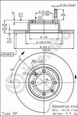 Breco BS 7228 - Brake Disc autospares.lv