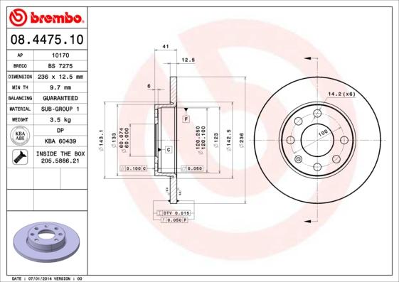 Breco BS 7275 - Brake Disc autospares.lv