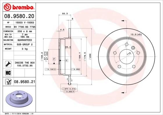 Breco BS 7795 - Brake Disc autospares.lv