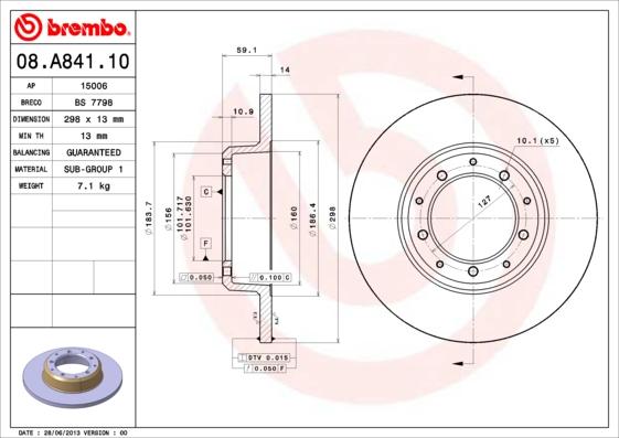 Breco BS 7798 - Brake Disc autospares.lv