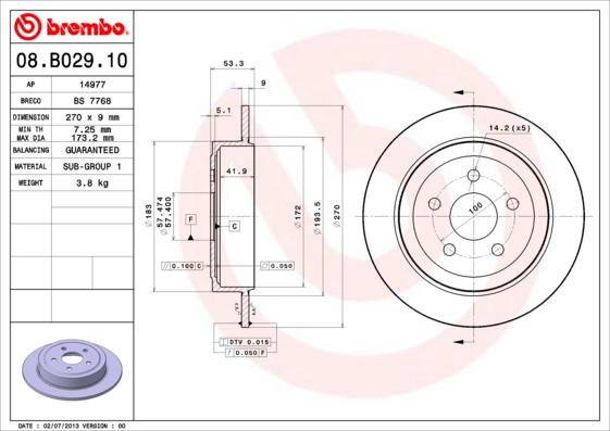 Breco BS 7768 - Brake Disc autospares.lv