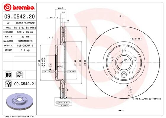 Breco BV 9162 - Brake Disc autospares.lv