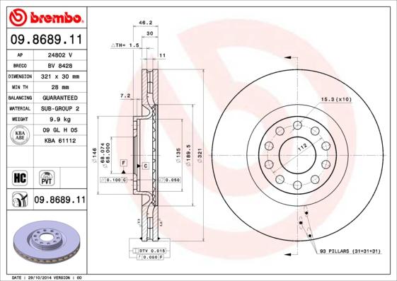 Breco BV 8428 - Brake Disc autospares.lv