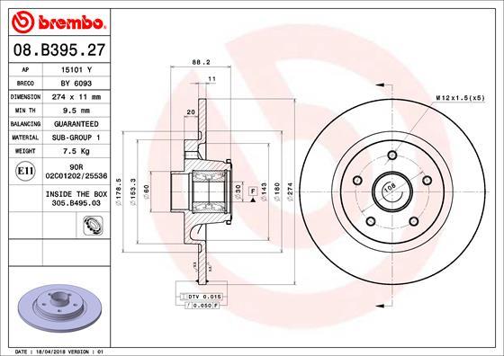 Breco BY 6093 - Brake Disc autospares.lv