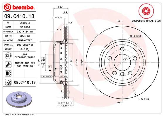 Breco BZ 9130 - Brake Disc autospares.lv