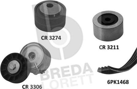 Breda Lorett KCA0016 - V-Ribbed Belt Set autospares.lv