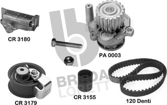 Breda Lorett KPA0583A - Water Pump & Timing Belt Set autospares.lv