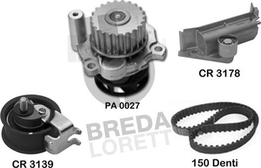 Breda Lorett KPA0645A - Water Pump & Timing Belt Set autospares.lv