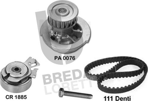 Breda Lorett KPA0019F - Water Pump & Timing Belt Set autospares.lv