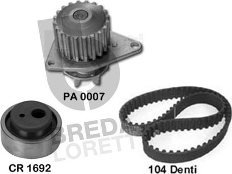 Breda Lorett KPA0107A - Water Pump & Timing Belt Set autospares.lv