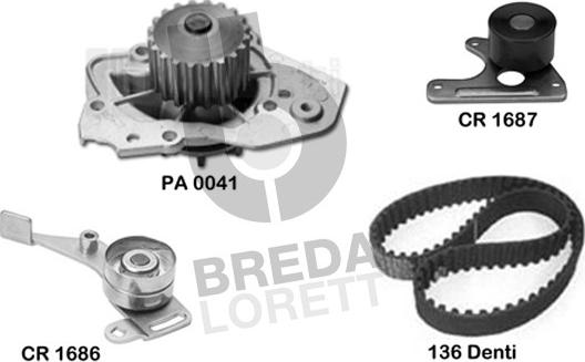 Breda Lorett KPA0116A - Water Pump & Timing Belt Set autospares.lv