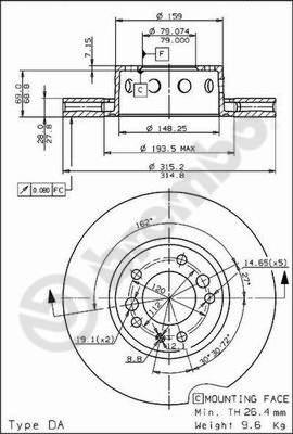 Brembo 09.5929.10 - Brake Disc autospares.lv