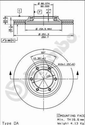 Brembo 09.5499.10 - Brake Disc autospares.lv