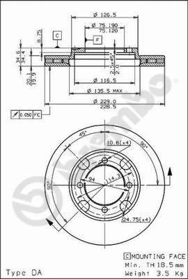 Brembo 09.5214.10 - Brake Disc autospares.lv