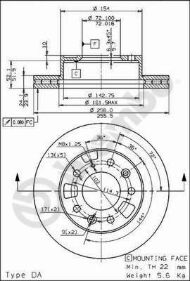 Brembo 09.6852.10 - Brake Disc autospares.lv