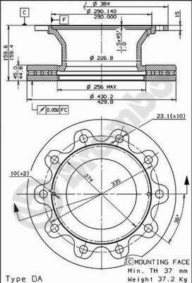 Brembo 09.8472.10 - Brake Disc autospares.lv