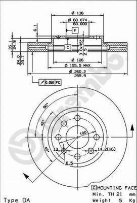 Brembo 09.8601.75 - Brake Disc autospares.lv