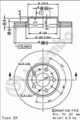 Brembo 09.8633.75 - Brake Disc autospares.lv