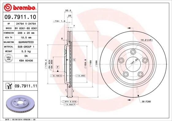 Brembo 09.7911.10 - Brake Disc autospares.lv