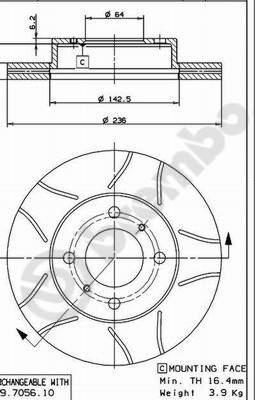 Brembo 09.7056.75 - Brake Disc autospares.lv