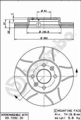 Brembo 09.7292.77 - Brake Disc autospares.lv