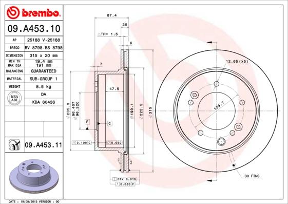 Brembo 09.A453.11 - Brake Disc autospares.lv