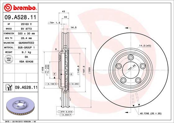 Brembo 09.A528.11 - Brake Disc autospares.lv
