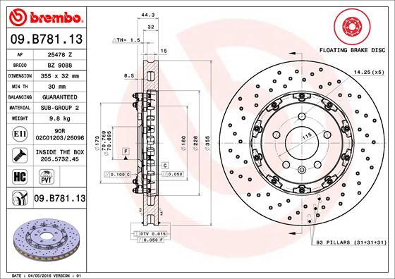 Brembo 09.B781.13 - Brake Disc autospares.lv