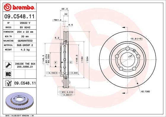 Brembo 09.C548.11 - Brake Disc autospares.lv