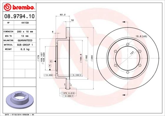 Brembo 08.9794.10 - Brake Disc autospares.lv