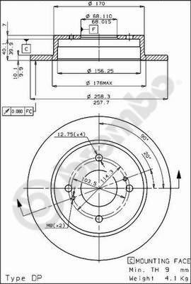 Brembo 08.4852.10 - Brake Disc autospares.lv