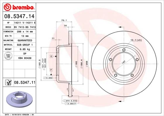 Brembo 08.5347.11 - Brake Disc autospares.lv