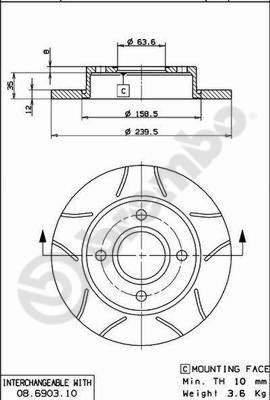 Brembo 08.6903.75 - Brake Disc autospares.lv