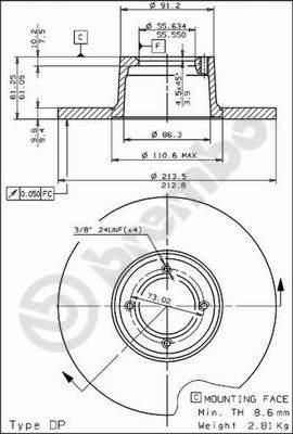 Brembo 08.1980.20 - Brake Disc autospares.lv