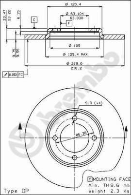 ATE 24.0113-0136.1 - Brake Disc autospares.lv